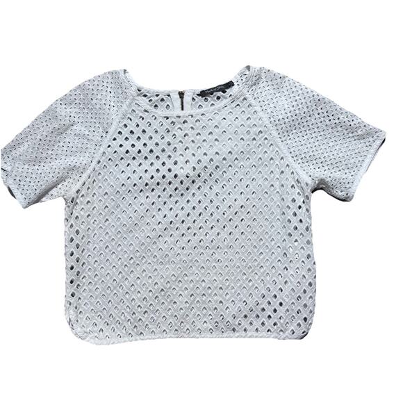 Michael Stars Eyelet Exposed Zipper Blouse Womens S EUC - Picture 1 of 6